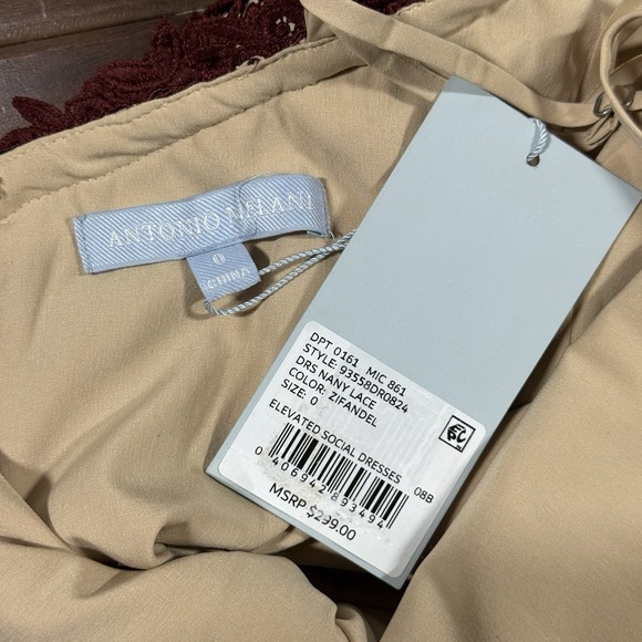 Antonio Melani Women's Size 0 Zifandel Nancy Schiffli Lace Sheath Dress - Picture 7 of 14